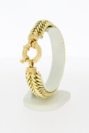 Gevlochten 14 Karaat goud armband - 22,2 cm