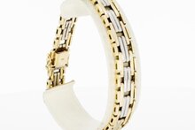 14 Karaat bicolor Staafjes armband - 20,4 cm