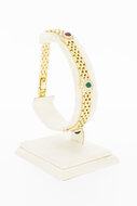 14 Karaat goud edelsteen armband - 20,6 cm