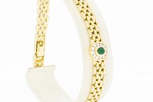 14 Karaat goud edelsteen armband - 20,6 cm