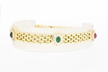 14 Karaat goud edelsteen armband - 20,6 cm