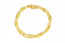 14 Karaat gevlochten armband - 19,7 cm