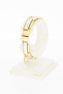 14 Karaat bicolor gouden Plaatjes armband - 18 cm
