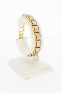 14 Karaat bicolor Plaatjes armband - 19,2 cm
