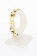 14 Karaat bicolor Plaatjes armband - 19,2 cm