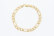Gouden Figaro armband 14 Karaat - 21,9 cm