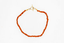 Bloedkoraal armband 14 karaat goud - 18,7 cm