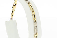 14 karaat goud schakelarmband - 19,5 cm