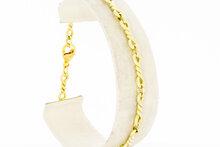 14 Karaat geel gouden schakelarmband - 20,5 cm