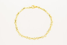 14 Karaat geel gouden schakelarmband - 20,5 cm