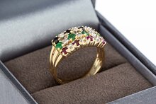 Edelsteen damesring 14 karaat goud - 17,5 mm