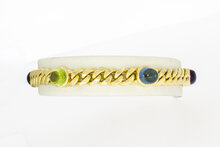 Edelsteen- armband 14 karaat goud  - 19,1 cm