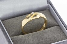 14 Karaat gouden diamant ring - 17,5 mm