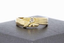 14 Karaat gouden diamant ring - 17,5 mm