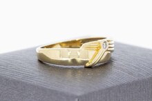 14 Karaat gouden diamant ring - 17,5 mm