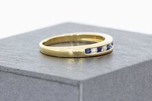 14 Karaat goud ring met Saffier - 16,3 mm