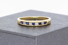 14 Karaat goud ring met Saffier - 16,3 mm