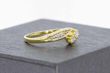 14 Karaat goud damesring met Diamant - 16 mm