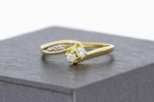 14 Karaat goud damesring met Diamant - 16 mm