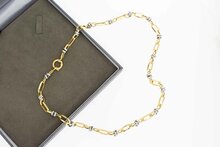 14 Karaat bicolor gouden Koningsketting - 56,2 cm