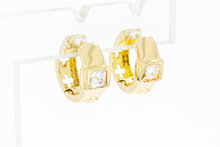 14 Karaat gouden Zirkonia Creolen - 1,4 cm