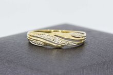 14 Karaat gouden diamant Bandring - 17,5 mm