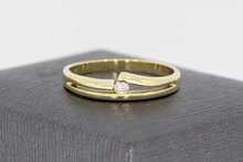 14 Karaat gouden Zirkonia ring - 18,1 mm