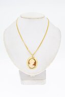14 karaat gouden Camee hanger - 4 cm