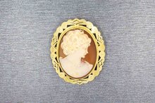 14 karaat gouden Camee hanger - 4 cm