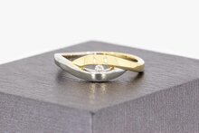 14 Karaat bicolor diamant ring - 17,9 mm