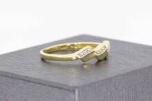 Bicolor 14 Karaat gouden Diamant ring - 17,9 mm