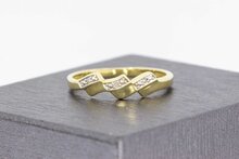 Bicolor 14 Karaat gouden Diamant ring - 17,9 mm