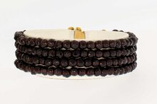 Granaat armband met gouden sluiting - 19 cm
