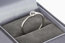 14 karaat witgouden diamantring - 18,4 mm