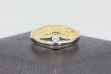 14 Karaat gouden diamant damesring - 18,4 mm