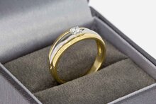 18 Karaat gouden diamantring - 17,5 mm