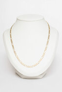 14 Karaat geelgouden Figaro ketting - 62 cm