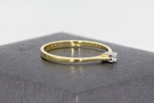 14 karaat Solitaire diamant ring - 17 mm