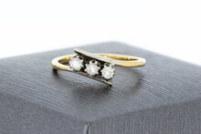 Diamant goudenring 14 karaat - 16,5 mm