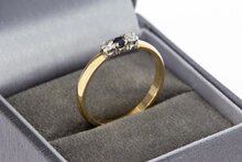 Saffier ring 14 karaat goud - 19,8 mm
