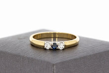 Saffier ring 14 karaat goud - 19,8 mm