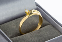 14 karaat gouden diamant ring - 18,4 mm