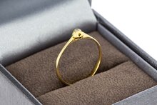 Diamant Solitairring 14 karaat goud - 16,3 mm