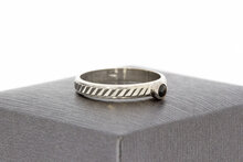 18 karaat witgouden Saffier pinkring - 16,8 mm