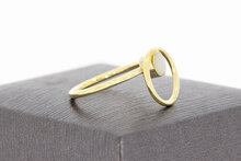 14 karaat gouden Emaille pinkring - 16 mm