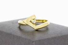 14 karaat gouden diamantring - 18,1 mm