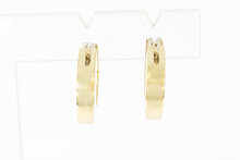 14 Karaat geel gouden ovale Creolen  - 14,5 mm