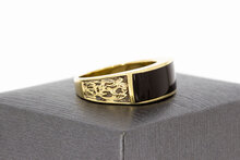 14 Karaat gouden Onyx Pink ring - 17,9 mm