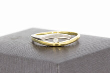 14 karaat gouden diamant ring - 17,7 mm