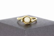14 Karaat Parel ring met Zirkonia - 18,4 mm